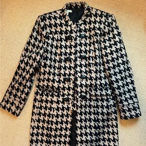 Black & Tan Houndstooth Coat by Sigrid Olsen
